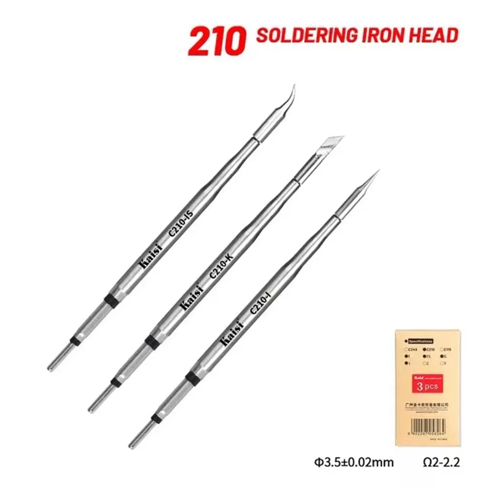 Kaisi C210 T210 Soldering Iron Tips Lead Free Heating Core Compatible with JBC Sugon Aifen Aixun Solder Station Handle