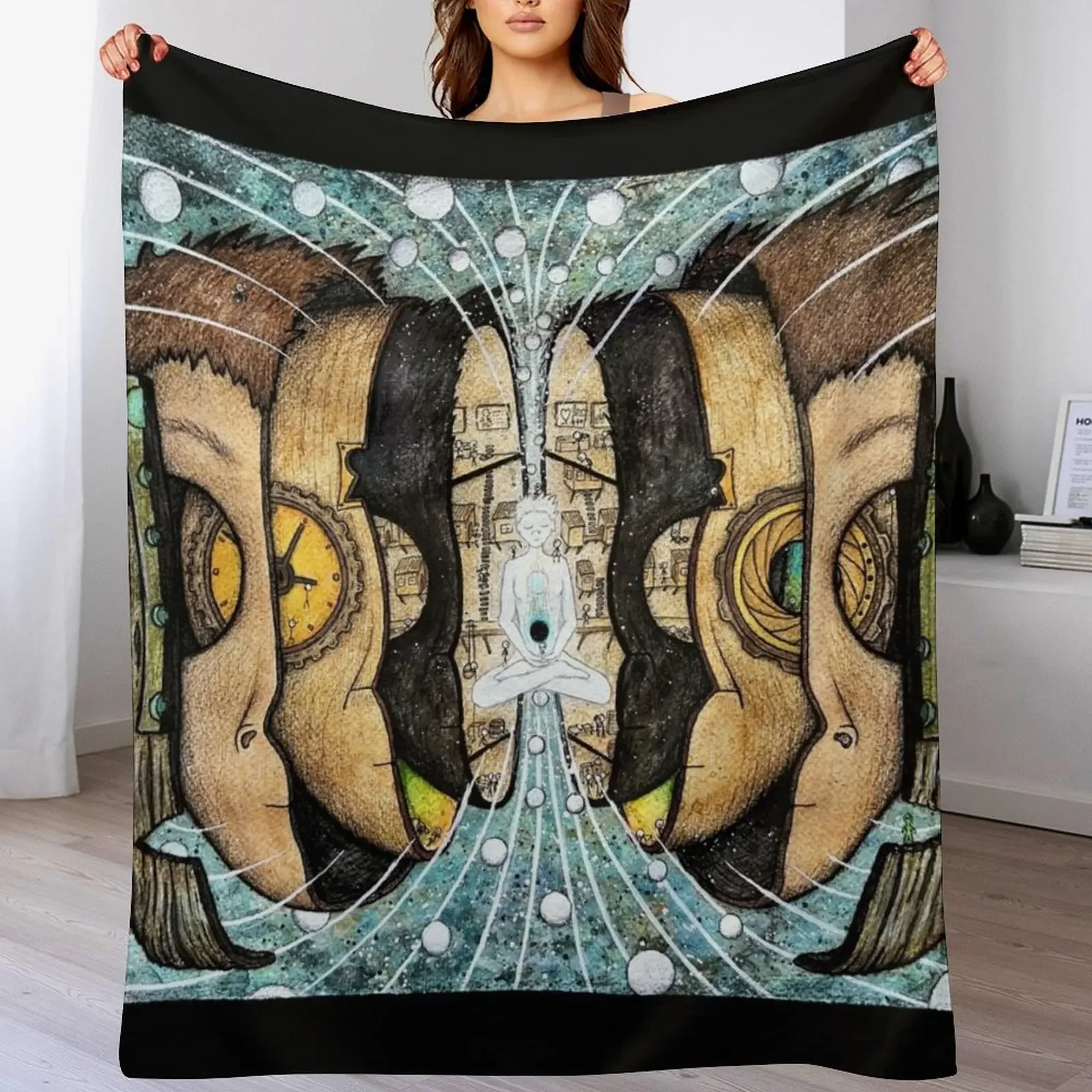 Inside the mask Throw Blanket Fade Resistant Durable Throw Blanket