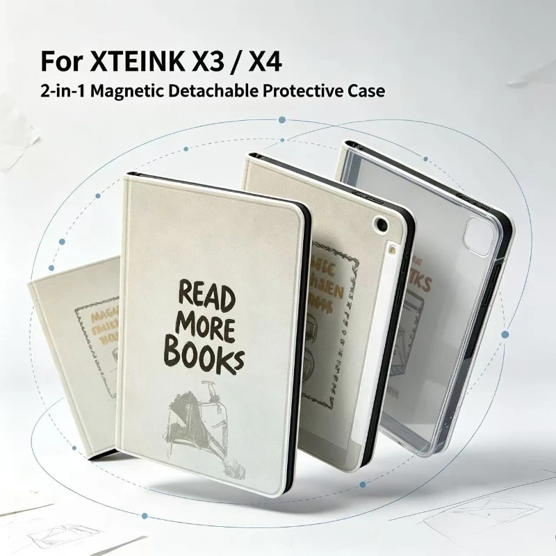 XTEINK X3 X4 English Quotations Wind Magnetic Protection Sleeve Magnetic Separation All-inclusive TPU Transparent Shell