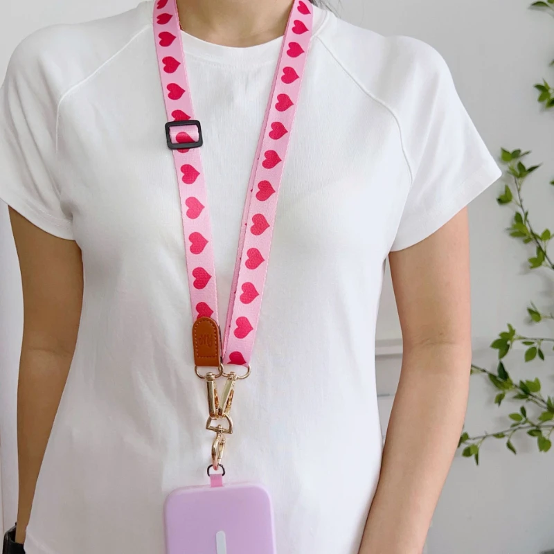 Fashion Personalized Trend Adjustable Wide Rope Mobile Phone Universal Lanyard Diagonal Span Long Shoulder Strap Crossbody Rope