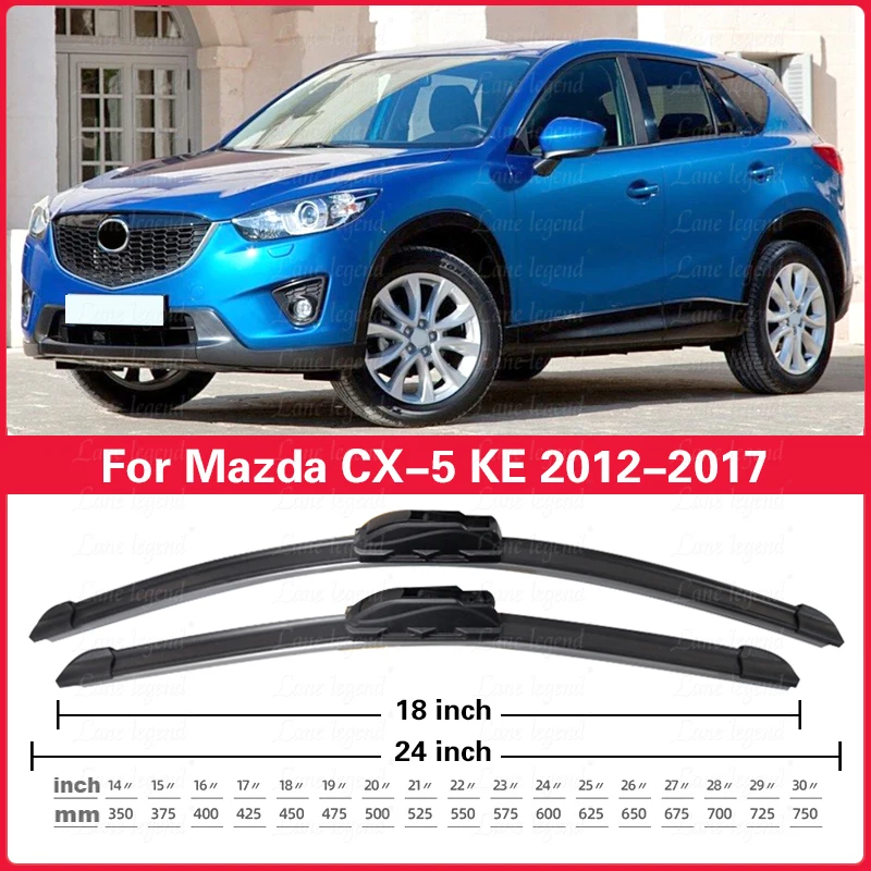 

For Mazda CX-5 CX5 KE 2012 - 2017 24"+18"+14" Front Rear Wiper Blades Brushes Cutter Accessories 2013 2014 2015 2016