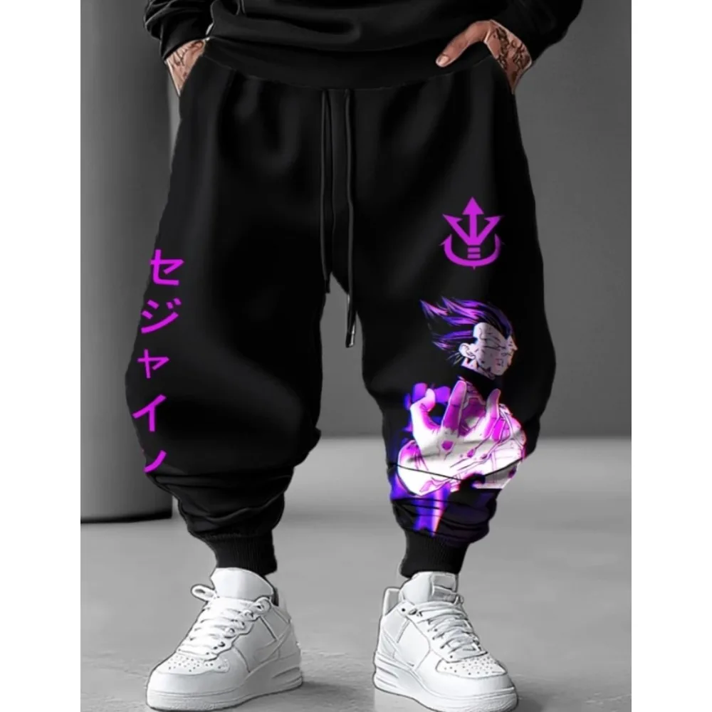 

Мужские спортивные штаны Dragon Ball, осень/зима 2021, уличный тренд, свободные повседневные брюки с принтом анимационных персонажей, повседневная одежда для косплея