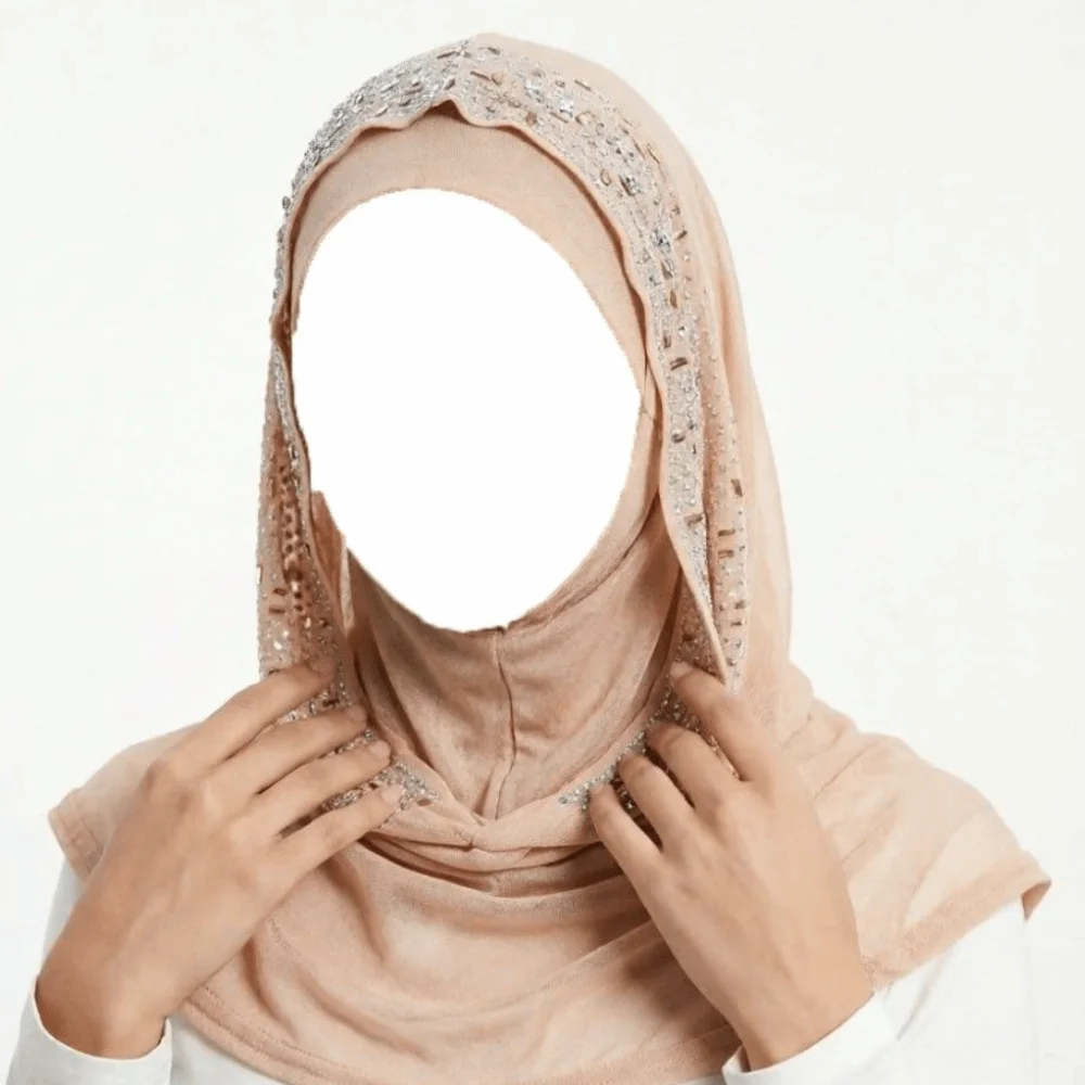 Gift Rhinestone Decor Instant Hijab Cap Soft Elastic Easy Wear Pull on Hijab Lightweight Stretchable Head Wrap Hat Party