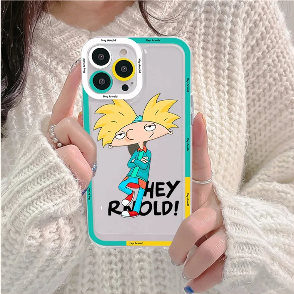 Hey Arnold Phone Case For IPhone 14 13 12 11 Pro Max Mini X Xs XR 6 7 8 Plus SE 2020 Transparent Case