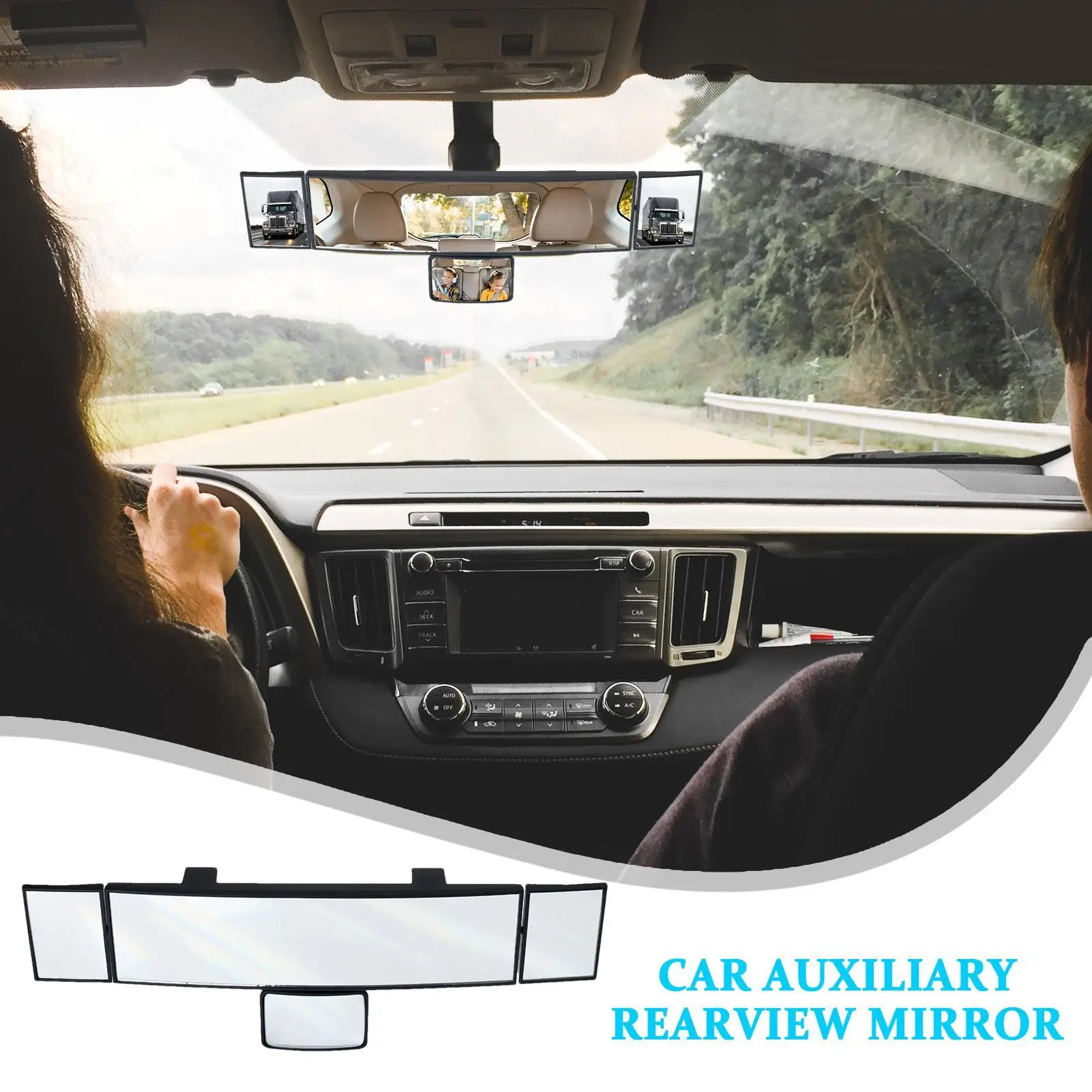 Rearview Mirrors Clip-On 18-Inch Extender Car Rear Mirror Anti-Glare For Truck Boat Automotive Baby Vehicle Marine