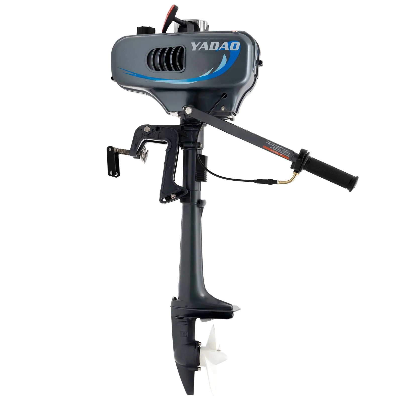 2 Stroke Gasoline Engine Half Water-cooling and Air-cooling System Grey 3.5HP 5000rpm Boat Outboard Motor Short Shaft