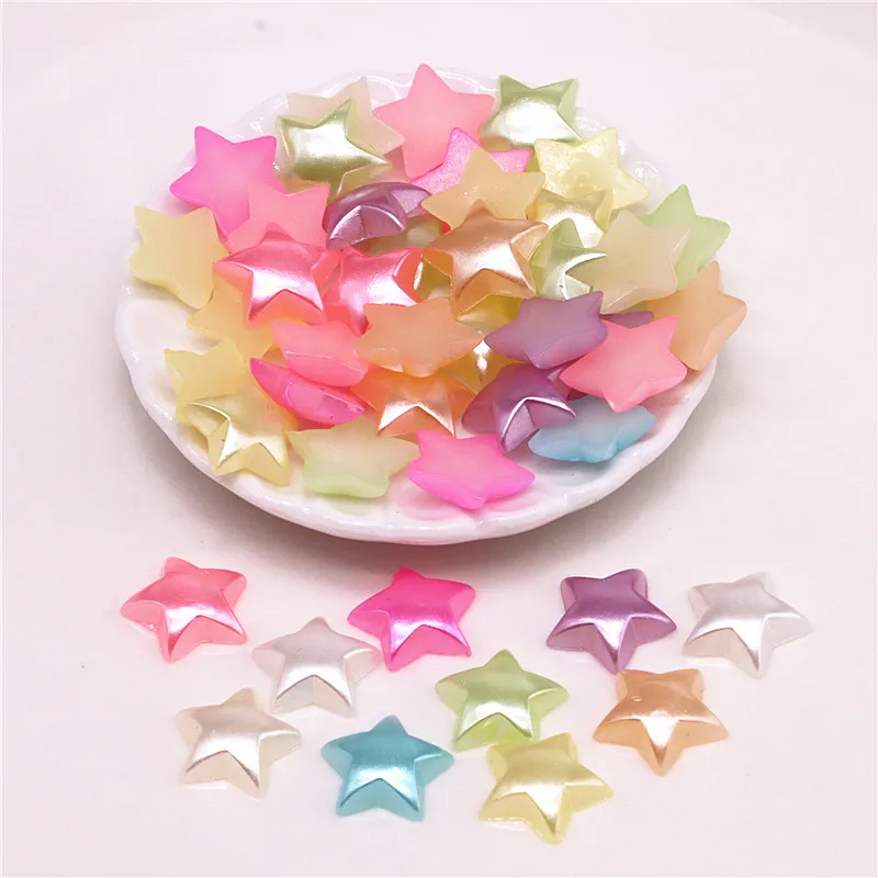 200pcs/lot 10mm Mix Colors flatback ABS resin Star Shape imitation pearl for scrapbooking,SP009