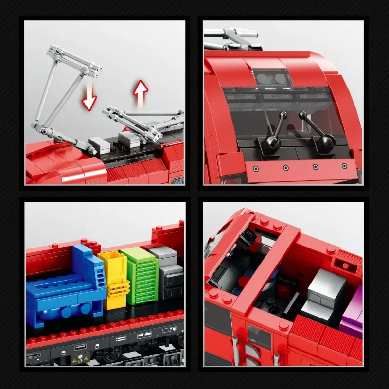 MOC 66020 Technical City Trains European Electric Passenger Train Building Blocks Bricks Assembly Chridren Toys Christmas Gifts