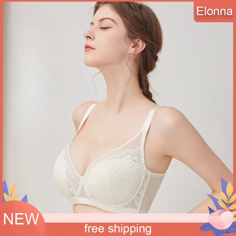 

Lace Plus Size Underwire Minimizer Comfort Unpadded Full Coverage Bra French Sexy Soft Steel Anti-sagging Lift Support