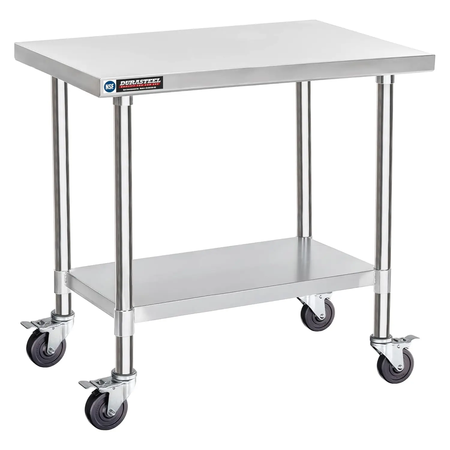 

Food Prep Stainless Steel Table - 24 x 36 Inch Metal Table Cart - Commercial Workbench with Caster Wheel - NSF