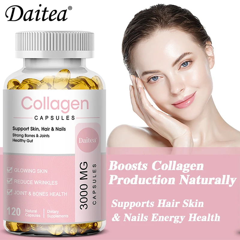 Collagen Capsules - Stronger, Boosts Hair, Bones, Joints, Skin and Nails, Promotes Collagen Production, Anti-Aging, Antioxidant