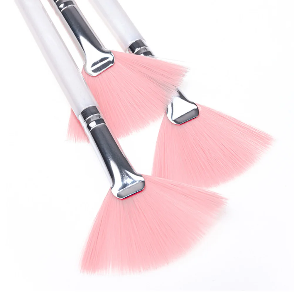 

6Pcs Long H Facial Makeup Brush Set Pink Fan Brushes Setting Powder Women Beauty Tools Soft Face Brush Professional Quality