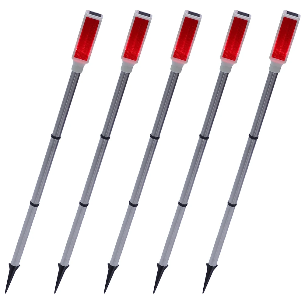 

5 шт. солнечных стробоскопических сигнальных фонарей из прочной нержавеющей стали и пластика для наружного использования, сигнальная лампа для дорог, сада, строительной площадки