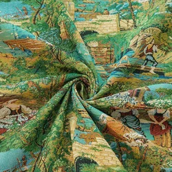 Thick Oil Painting Style Yarn Dyed Jacquard Fabric Spring Autumn Classic Decorative Jacquard Fabric