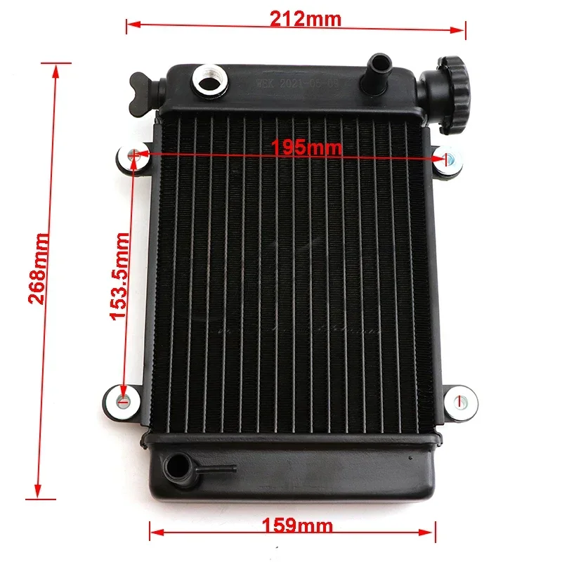 Motorcycle Water Cooling Engine Cooler Radiator Coolings Fan for 150cc 250cc for Big Bull Hummer Longding Moto 4 Wheel Parts