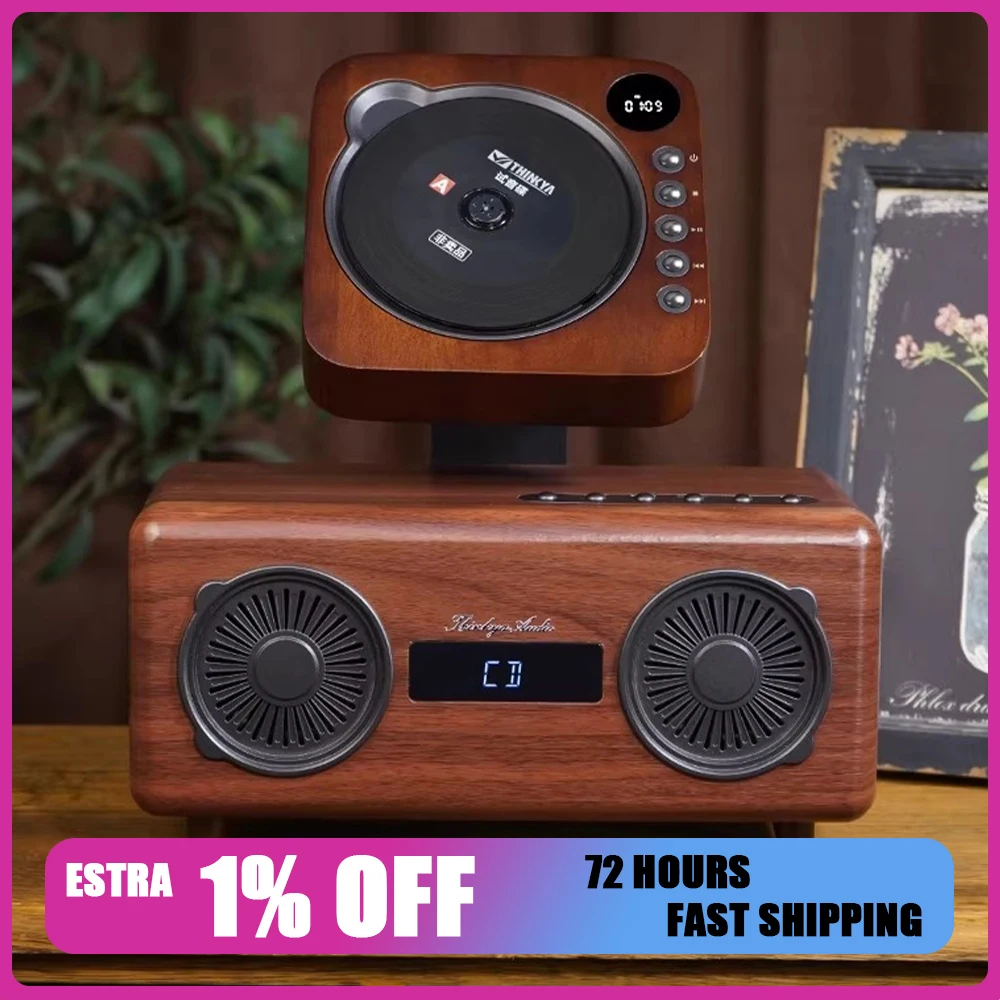 

THINKYA A6 CD Player Sound Lossless Sound Quality 3D CD Player Output Bluetooth/Fiber 3.5MM audio input /USB Support CD/CD-R/RW