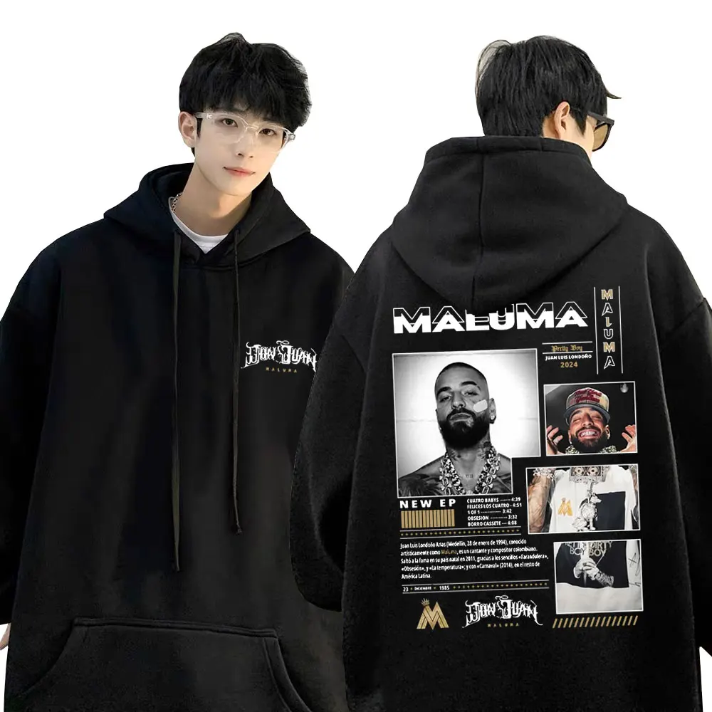 

Singer Maluma Double Sided Print Hoodie Men Women Fashion Casual Oversized Tracksuit Men's Hip Hop Vintage Sweatshirt Streetwear