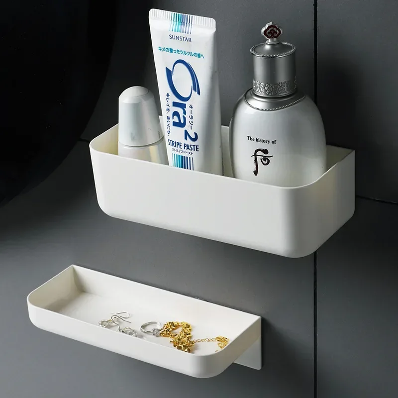 Bathroom Shelves Organizer Wall Shelf Plastic Bathroom Corner Rack Wall Mounted Kitchen Storage Holder Hanger Toilet Accessories