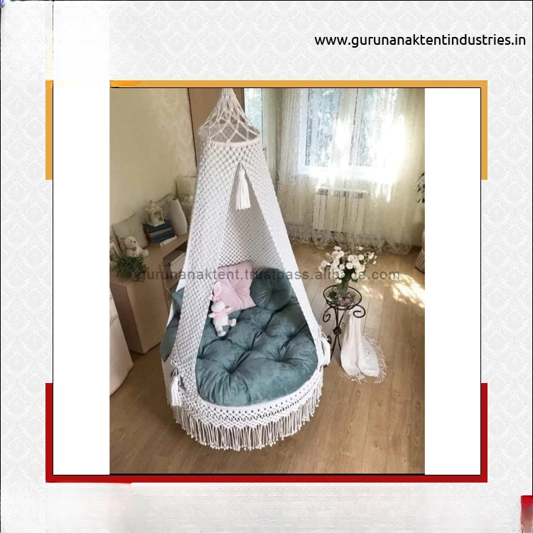 Indoor Swing for Living Room, Balcony and Terrace Modern Design Style Custom Made Macrame Material Swings at Wholesale Price