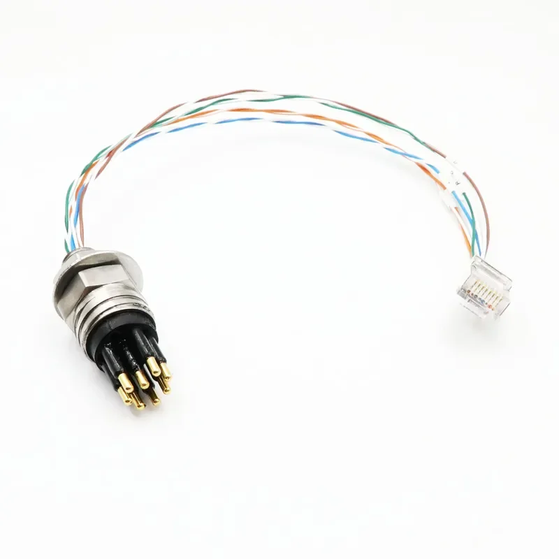 Stainless Steel Subsea Connector Ethernet 8-pin Watertight IP69 Connector 2A Rated for Undersea Network Signal Transmission