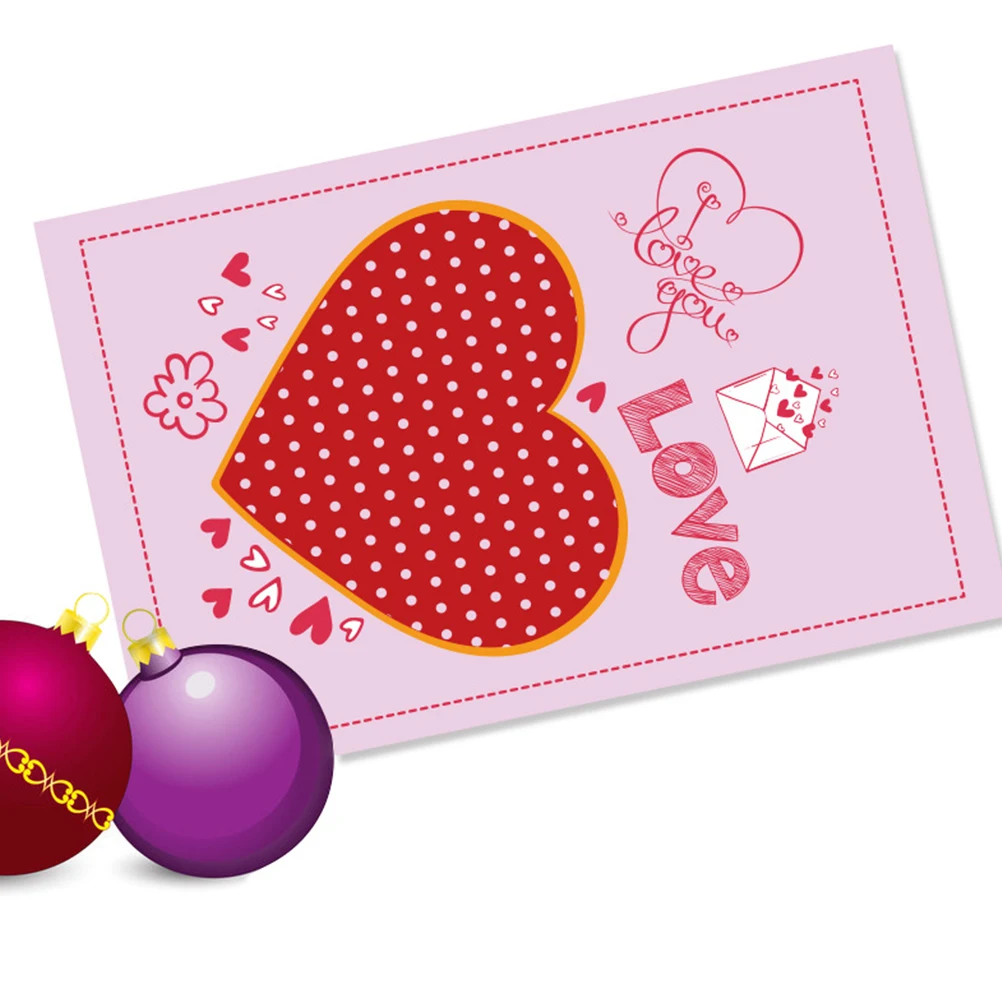 

40 Sheets Valentine's Day Greeting Heart-shaped Printing Greeting Cards Love Blessing Romantic Gift Greeting Holiday Blessing