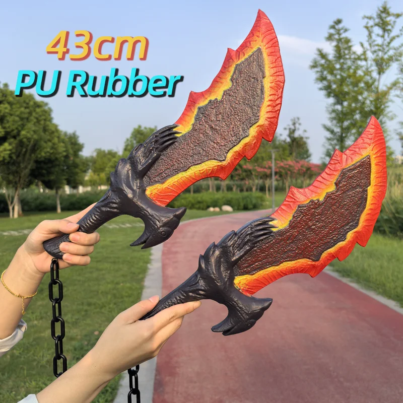Cosplay God of War 4 Athena Blade Tomahawk hacha acanalada arma de utilería juego de rol fantasma Leviathan Chaos AX PU modelo de seguridad