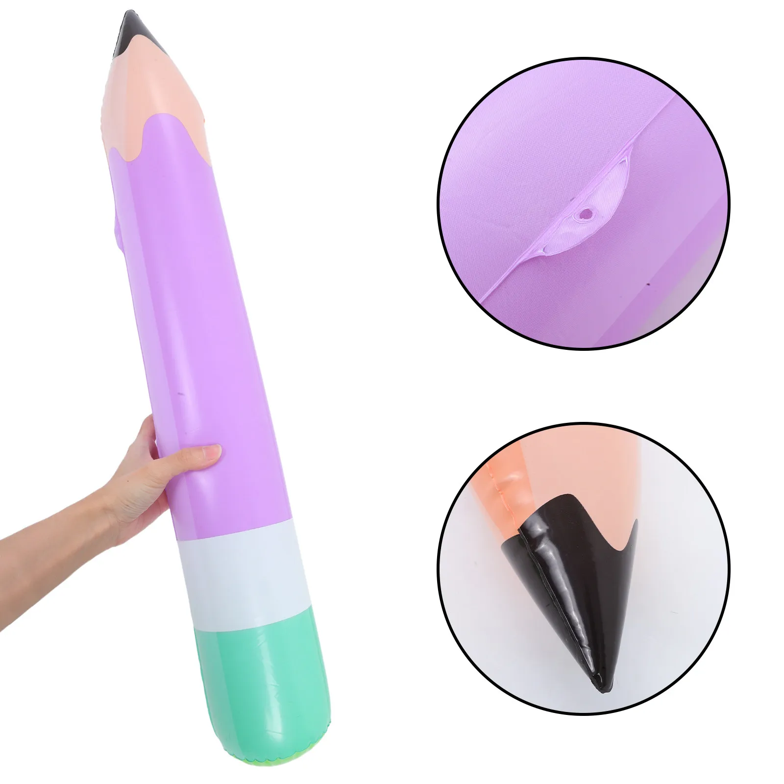 6Pcs Jumbo Inflatable Pencil Balloons Cheerful Colors for Preschool Elementary Classrooms Back to School Hanging Decor