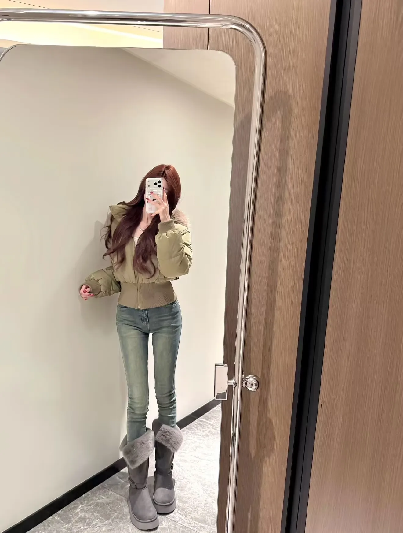 

High Waist Slim Fit Blue Denim Jeans Women's Autumn Winter New Sle Retro Nine Points Butt Lifting Slimming Basic Match