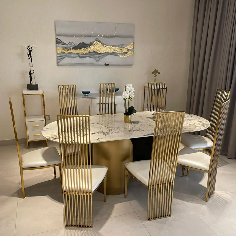 

※a Lu Room Sets 8 Chairs Table Furniture Luxury Marble Top Dining Tables with Chairs Modern 10 Seater Dining Tables