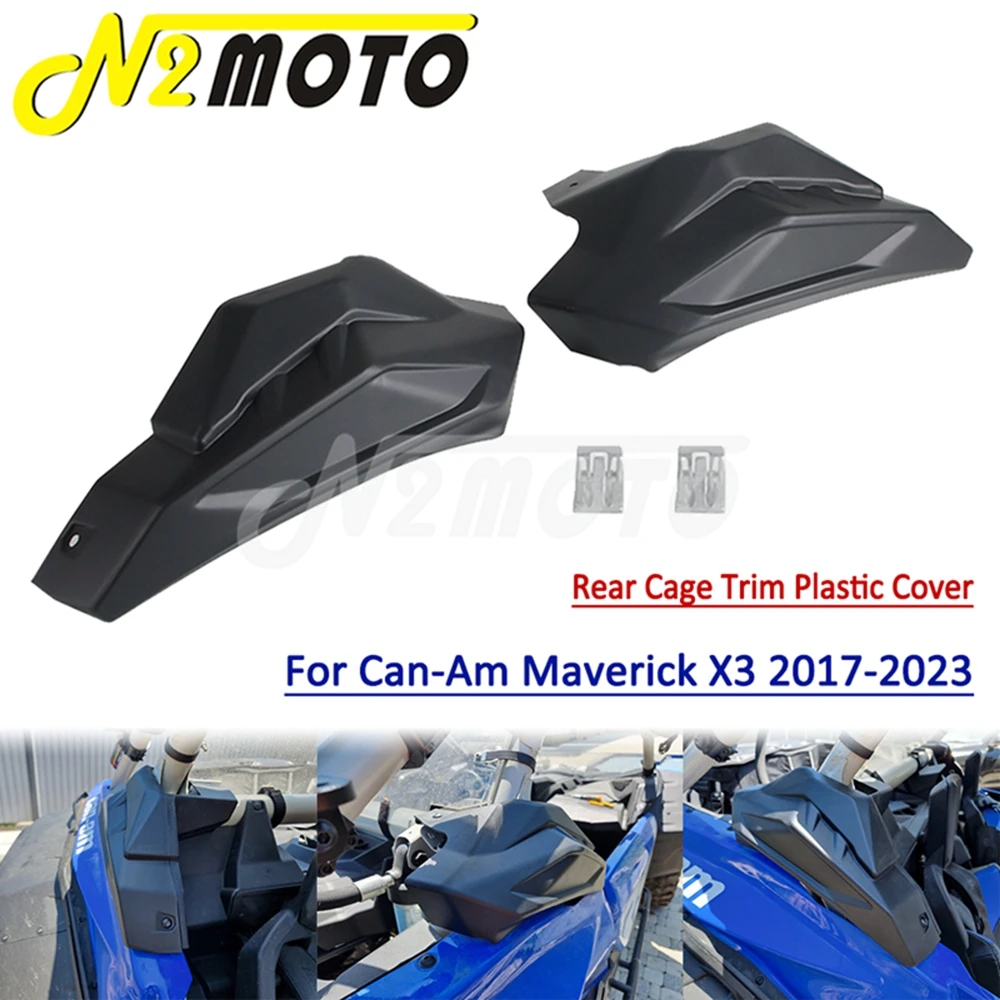 2Pcs UTV Rear Cage Trim Cover C Pillar Protection Shield Guard Plastic Trim Cover Protector For Can-Am Maverick X3 2017-2023