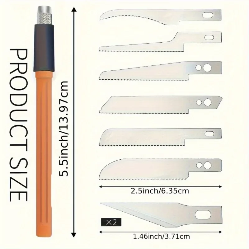 Мини-ручная пила из 8 предметов, набор для рукоделия, прецизионный хобби-нож «сделай сам», со сменными стальными лезвиями для резки поделок из дерева