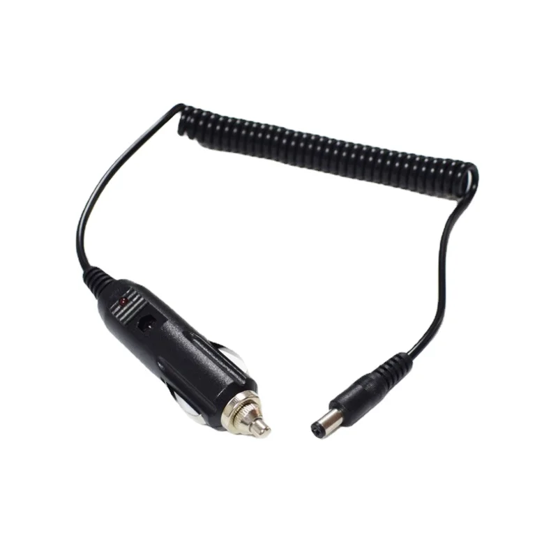 

1.5M 24AWG Spring Wire, Pure Copper, 12V2A Car Charger Cigarette Lighter Male To DC5.5*2.1mm Fork Connector Power Cable