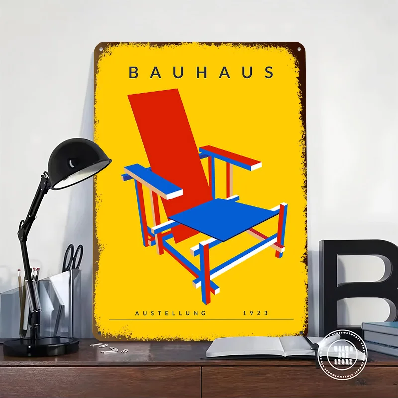 Bauhaus | Chair Triptych 25L Metal Poster Customized Wall Art Retro Vintage Metal Signs for Man Cave Garage Decoration Gaming