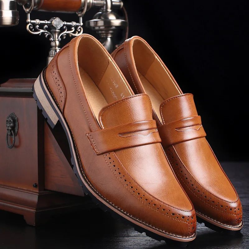 Spring Men Shoes Leather Men's Dress Shoes Luxury Mens Business Oxfords Formals Shoes Classic Gentleman Shoes for men