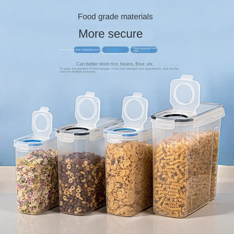 Grain Miscellaneous Grain Storage Tank Moisture-proof Insect Proof Rice Bucket Food Storage Box Plastic Transparent Sealed Tank