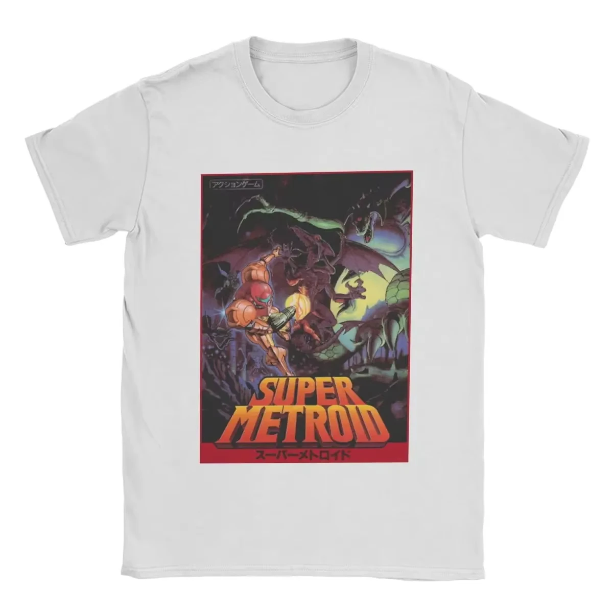 Super Metroid T Shirts Hip Hop Leisure Streetwear Cotton Short Sleeve Harajuku Fashion Men Women Vintage Versatile Unisex Tops