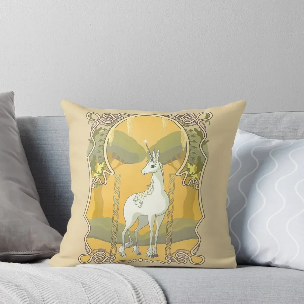 The Last Unicorn Art Nouveau Throw Pillow Luxury Pillow Case anime girl Decorative Pillow Covers For Sofa