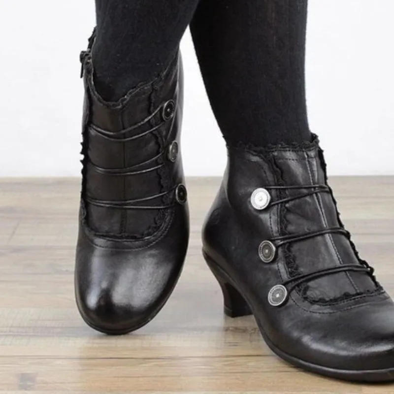 Retro Retro Women Victorian Ankle Boots High Top Kitten Heels Cowboy Boots Pointed Toe Party Dress Shoes Fashion Short Boot for Woman - Aliexpress Deal