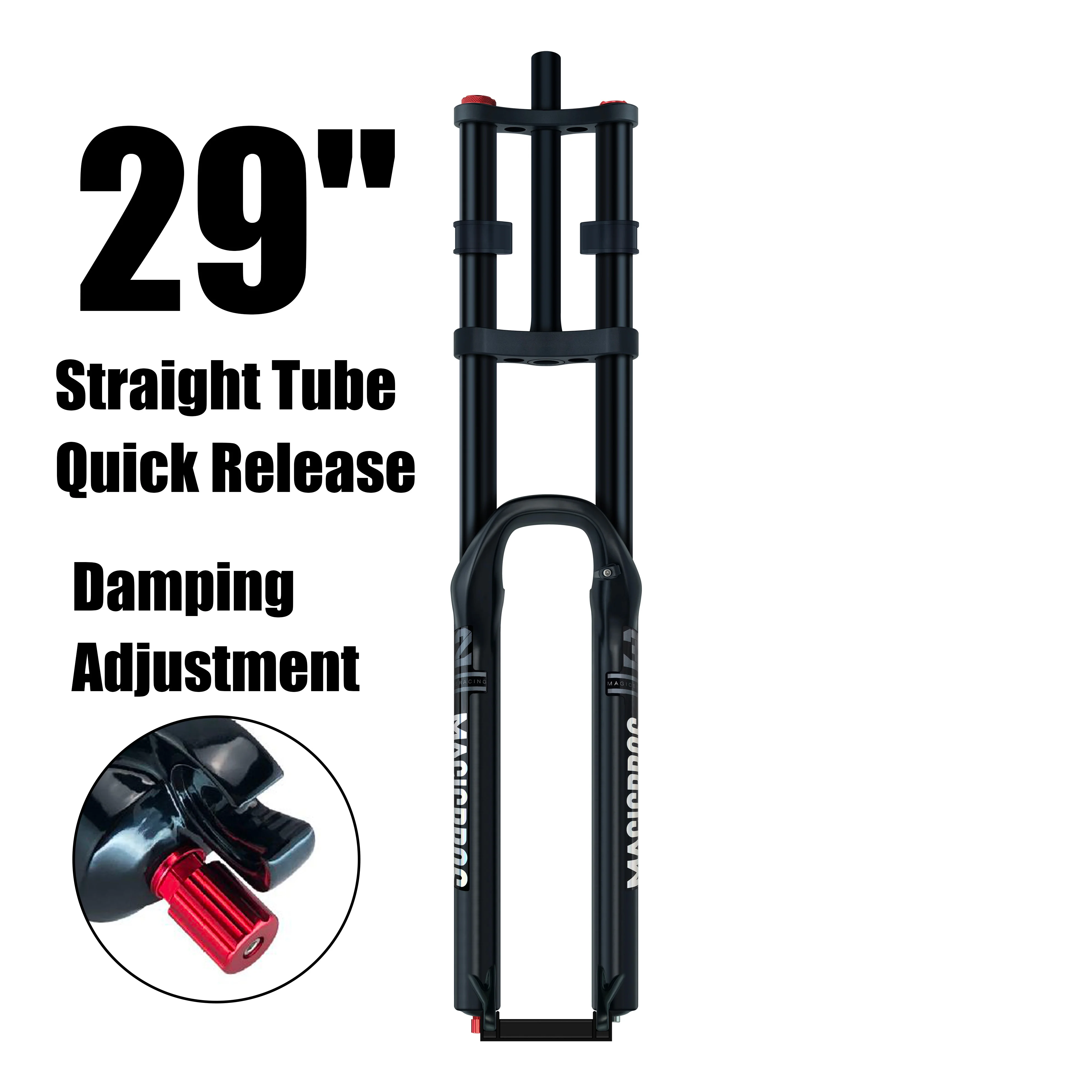 MAGICBROS Dubbele Schouder Luchtvering Vork Schijfrem 180MM Veerweg 15*100 / 110MM Elektrische E-Bike Mountainbike Lucht Vork