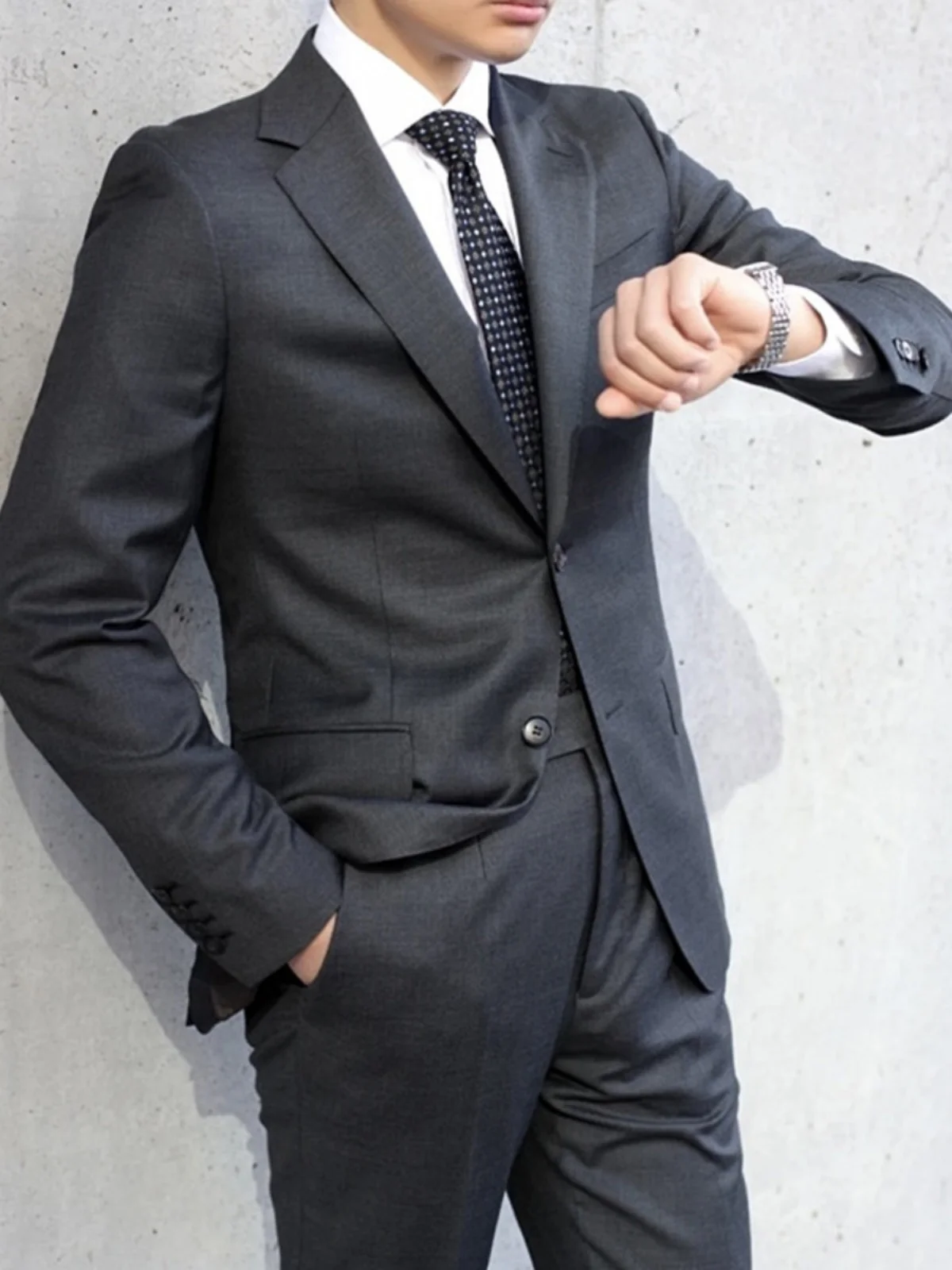 High Luxury Men's Autumn Winter Woolen Suit Pants Set Fashionable Urban Style Two Button Single Row Standard Fit European Simple