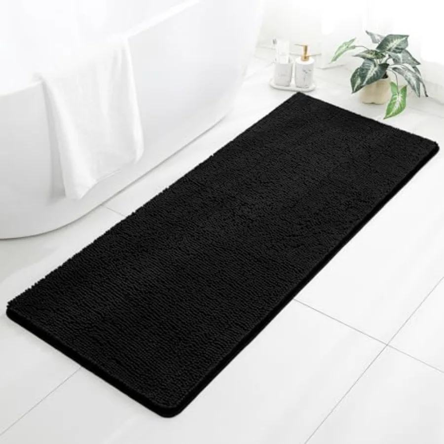 

Коврик для ванной - Длинный плюшевый шенилловый нескользящий коврик-дорожка для ванной - Впитывающий, моющийся, мягкий декор для душа, раковины, пола, дома