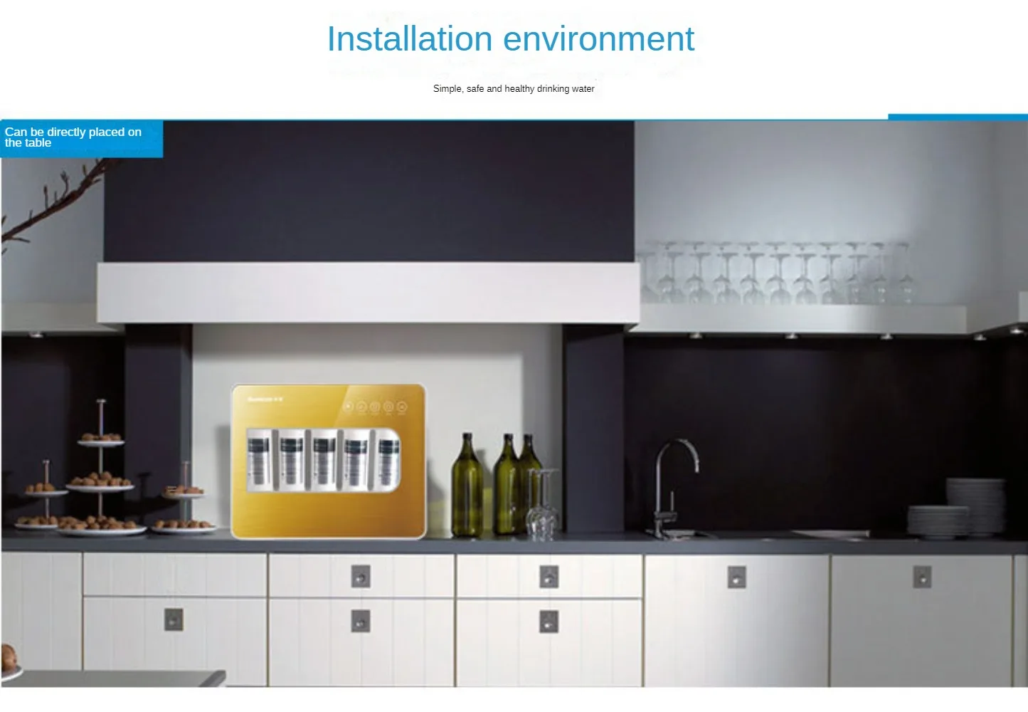 منقي مياه المطبخ المنزلي 5 مراحل فلتر فائق نظام تنقية المياه كونترتوب تصفية تنقية الشرب المباشر