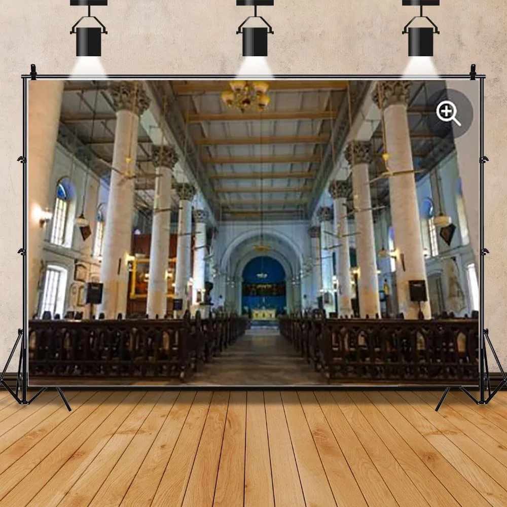 SHUOZHIKE Art Fabric Auditorium European Style Church Photography Backdrop Props Architecture Cathedral Studio Background DL-02