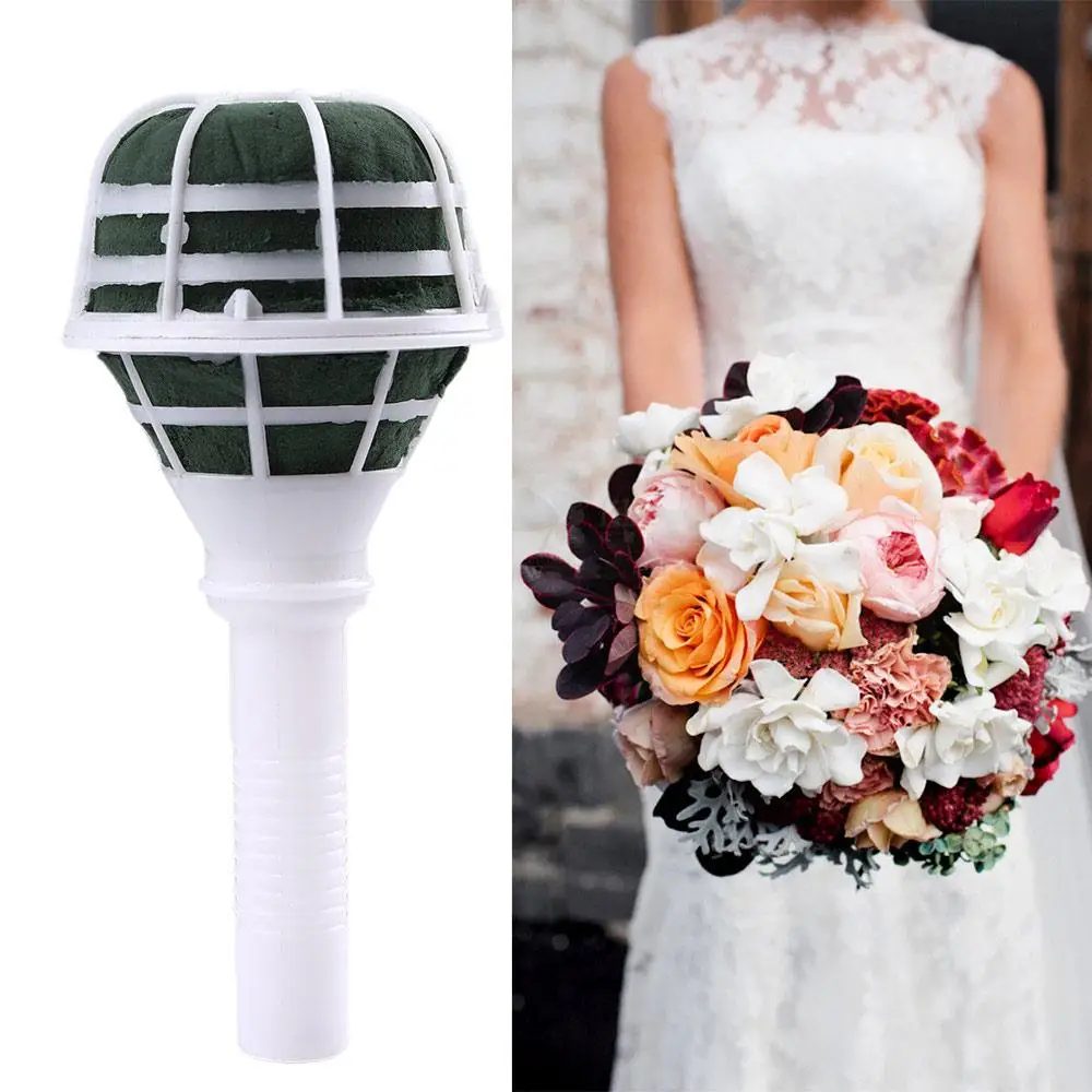 Durable DIY  Decoration Gadget Flower Holder Bouquet Handle Bridal Floral Foam Wedding Supplies