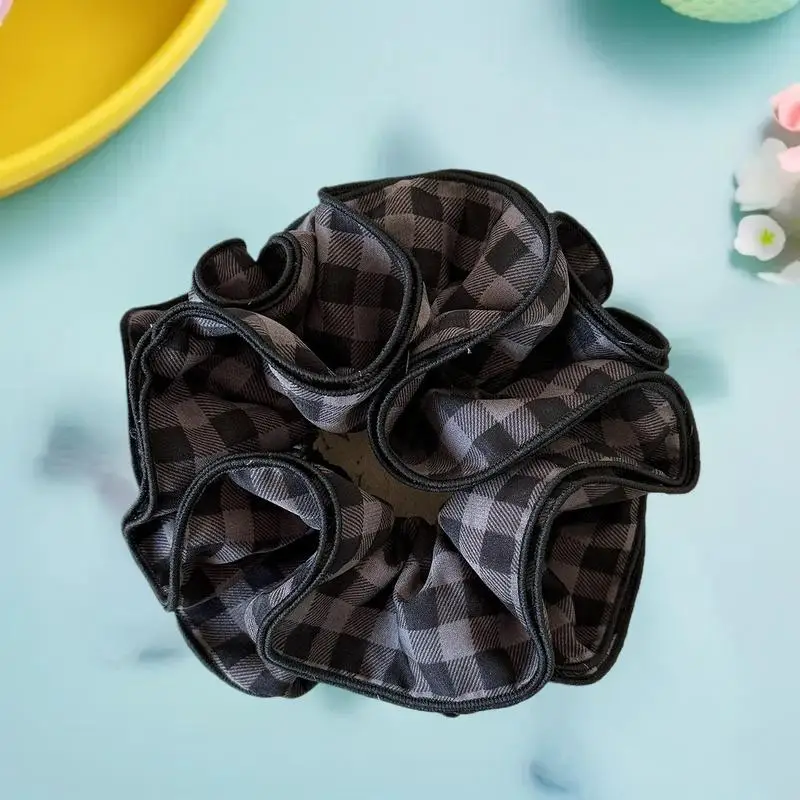 

(Лето6) Большие резинки для волос, винтажные клетчатые резинки для волос, элегантные эластичные резинки для волос с хвостиком, женские аксессуары для волос