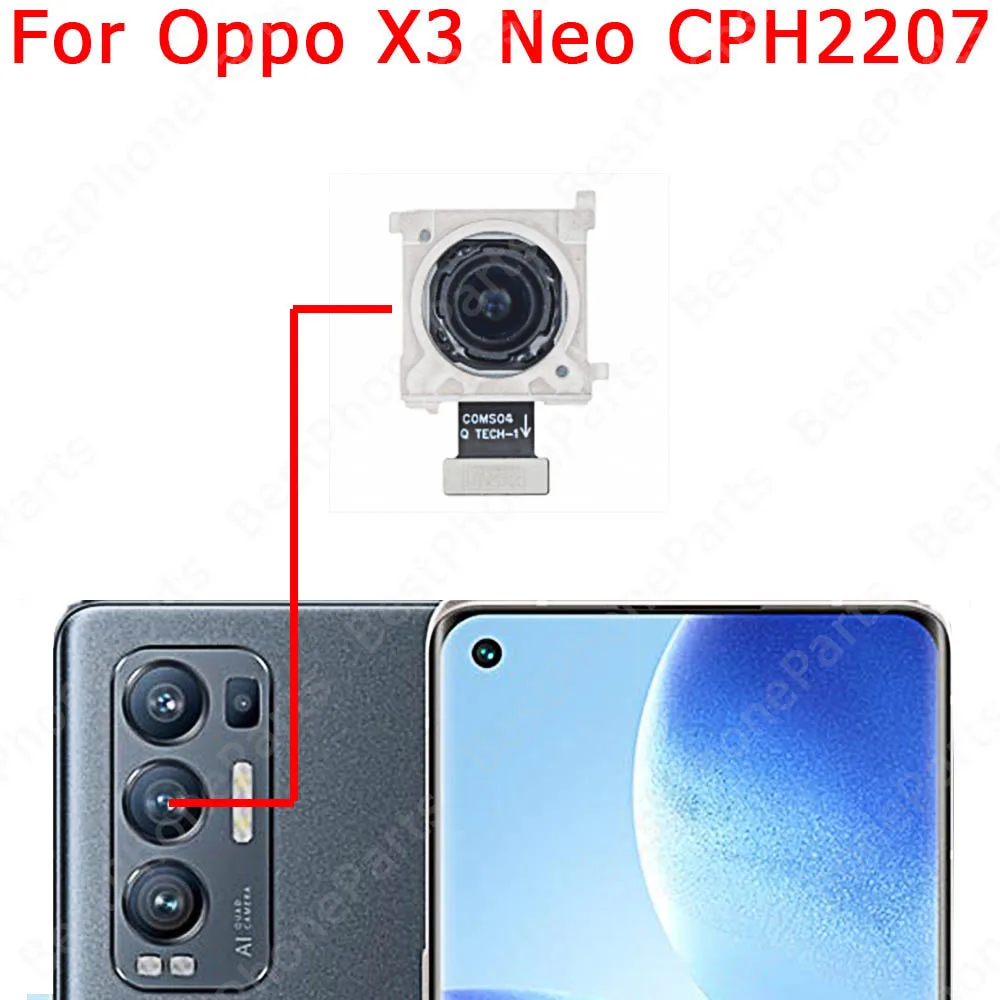 Selfie Back View Facing Front Camera For OPPO Find X3 Lite Pro Neo Rear Big Camera Module Flex Cable Repair Spare Parts