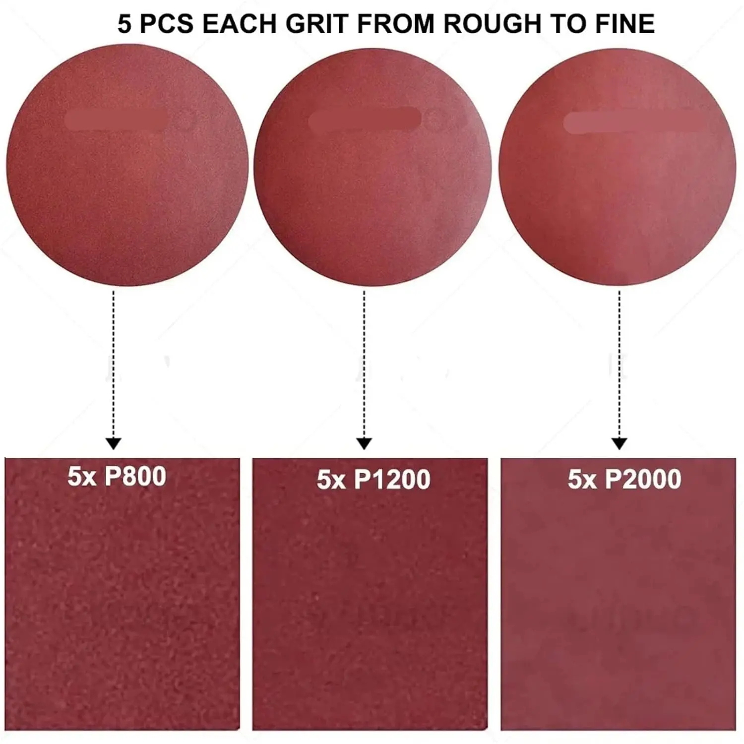 Papel de lija de 3 pulgadas, discos de lijado en seco y húmedo de 75MM, gancho y bucle, grano 60-5000, 15-45 Uds. Para pulido de faros de coche, restauración de reparación