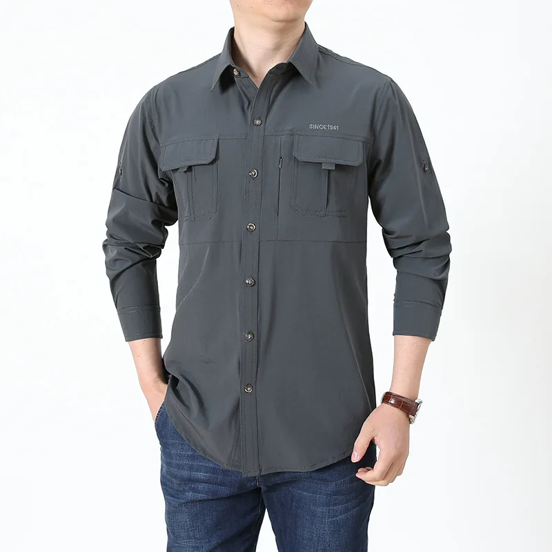 

New Lightweight Quick-Drying Shirt Tactical Shirt Outdoor Military Long-Sleeve Work Shirt Breathable Sports Tops Sun Protection