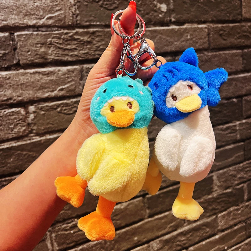 Backpack Duck Doll Bag Pendant Car Key Chain Plush Charms The New Series Of Funny Head Duck Stuffed Toy Boys Girls Creative Gift