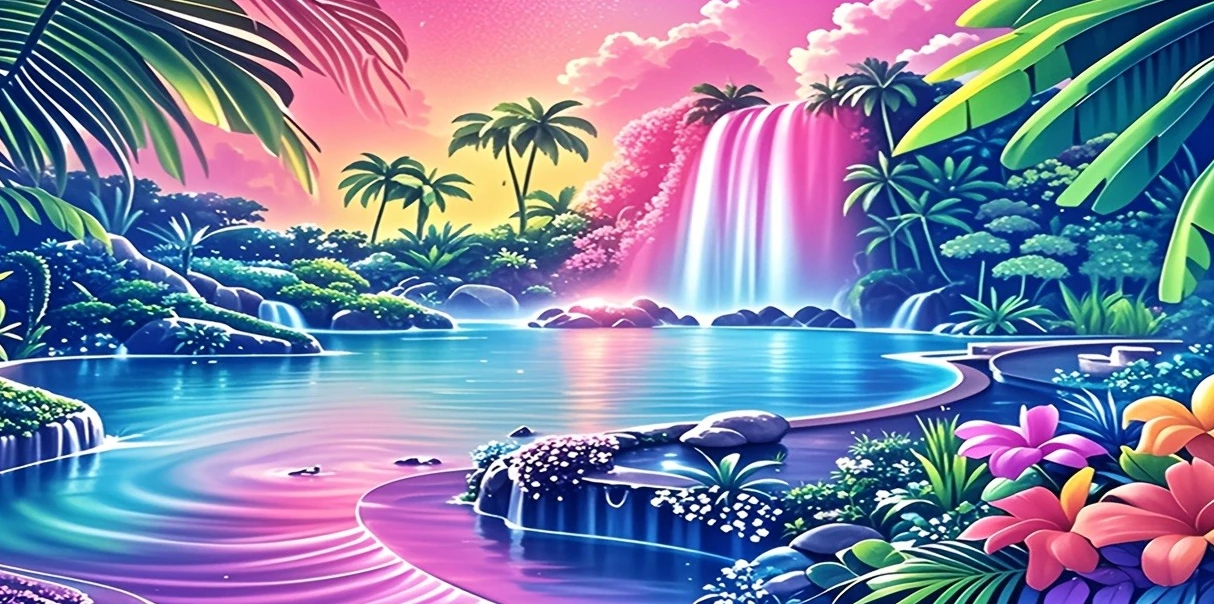 Kit de peinture diamant 5D adapté aux adultes, paysage de forêt tropicale, idéal pour la décoration murale de la maison, artisanat artistique en cristal DIY